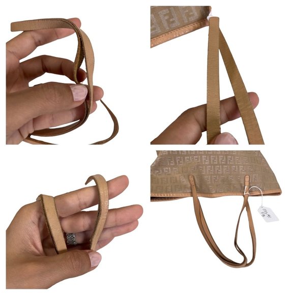 Authentic Fendi Tote Bag Canvas Used Handbag Vintage - Picture 9 of 11